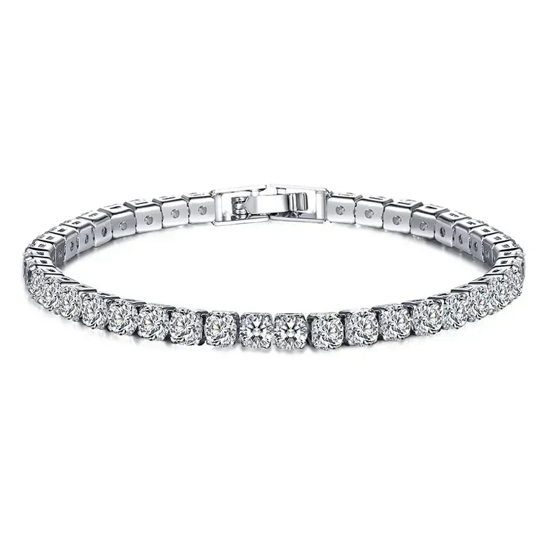 bracelet tennis  or rosé - argenté