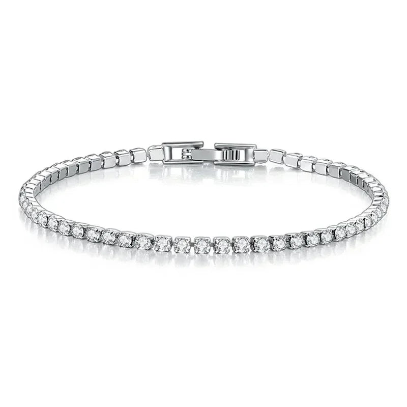 bracelet tennis  or rosé - argenté