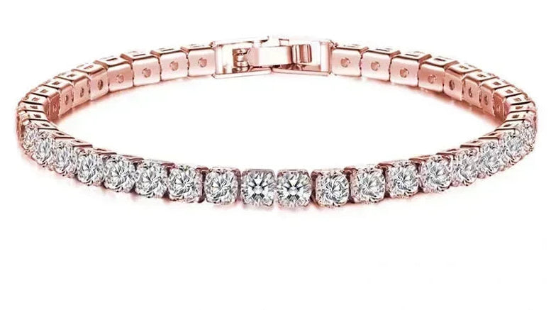 bracelet tennis  or rosé - argenté